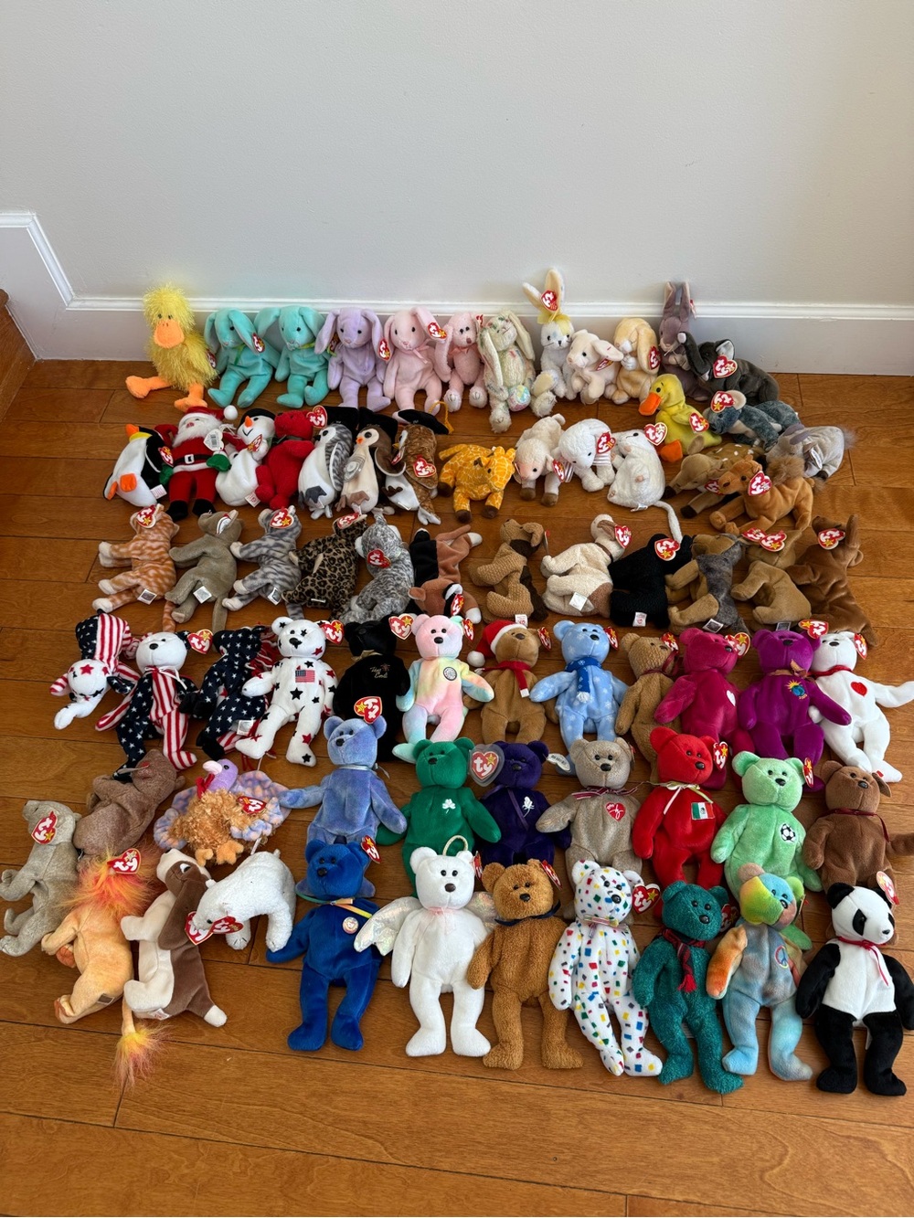 Large Lot of 72 Authentic TY Beanie Babies w/ Tags Vintage Beanie Baby